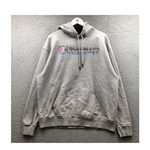 Champion Powerblend Script Logo Gray Hoodie with Graphic Print Size 2XL